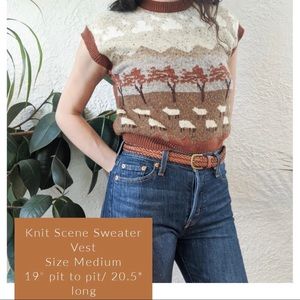 Vintage Sheep Woven Sweater Vest